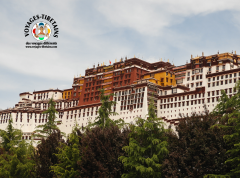 Le Potala, demeure des Dalaï Lama, se dresse majestueusement dans le ciel de Lhasa